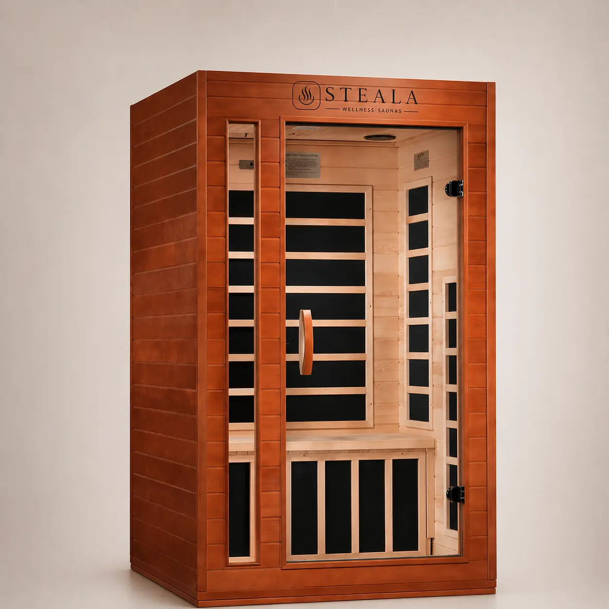 STEALA Nordic Cordoba Elite Compact 2-Person Indoor Infrared Sauna — exterior front view