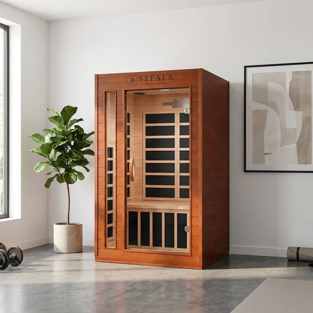 STEALA Nordic Cordoba Elite Compact 2-Person Indoor Infrared Sauna — in setting